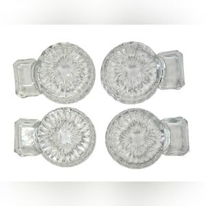 4 Vtg Shannon Crystal  Godinger Freedom Pattern Crystal Coaster w/Spoon Rest